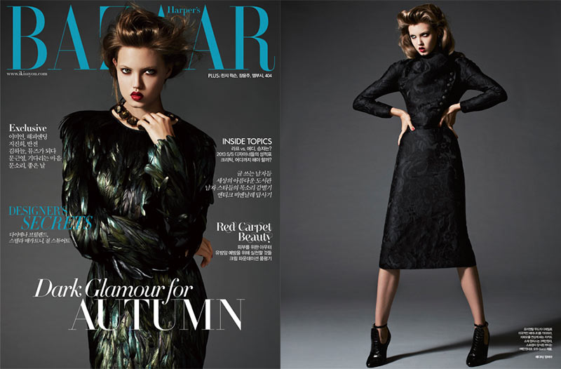 Lindsey Wixson is Glam in Gucci for Harper’s Bazaar Korea November 2012