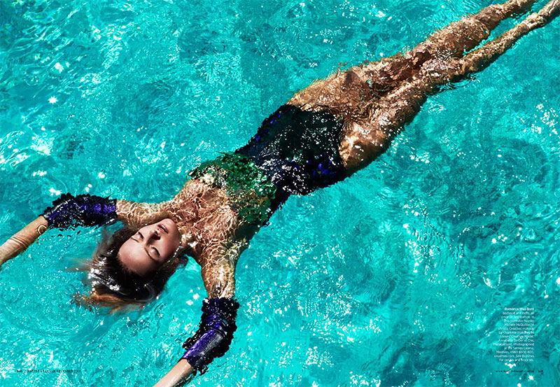 swim8 Annabella Barber Dives in for Harpers Bazaar Australia December 2012 by Simon Lekias