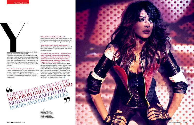 Priyanka Chopra Dons Glam Rock Style for GQ India’s December Issue