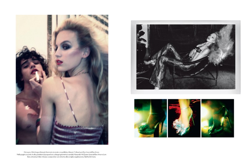 VanessaMeisel3 Vanessa Axente Emulates Jerry Hall for Vogue Italias December Issue by Steven Meisel