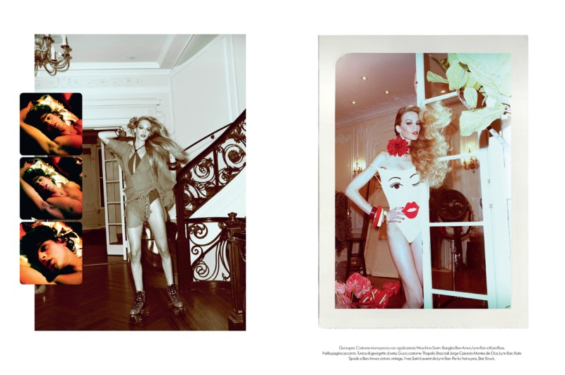 VanessaMeisel5 Vanessa Axente Emulates Jerry Hall for Vogue Italias December Issue by Steven Meisel