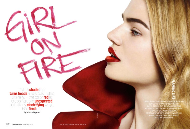 MilouCosmo1 Milou Sluis is Red Hot in Cosmopolitans February Issue by Jamie Nelson