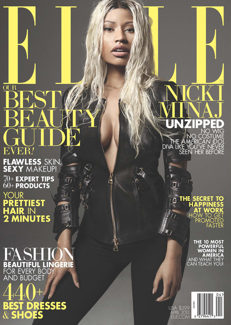 ELLE April 13 cover Nicki Minaj Nicki Minaj Gets a Make under for Elle US April 2013 Cover Shoot