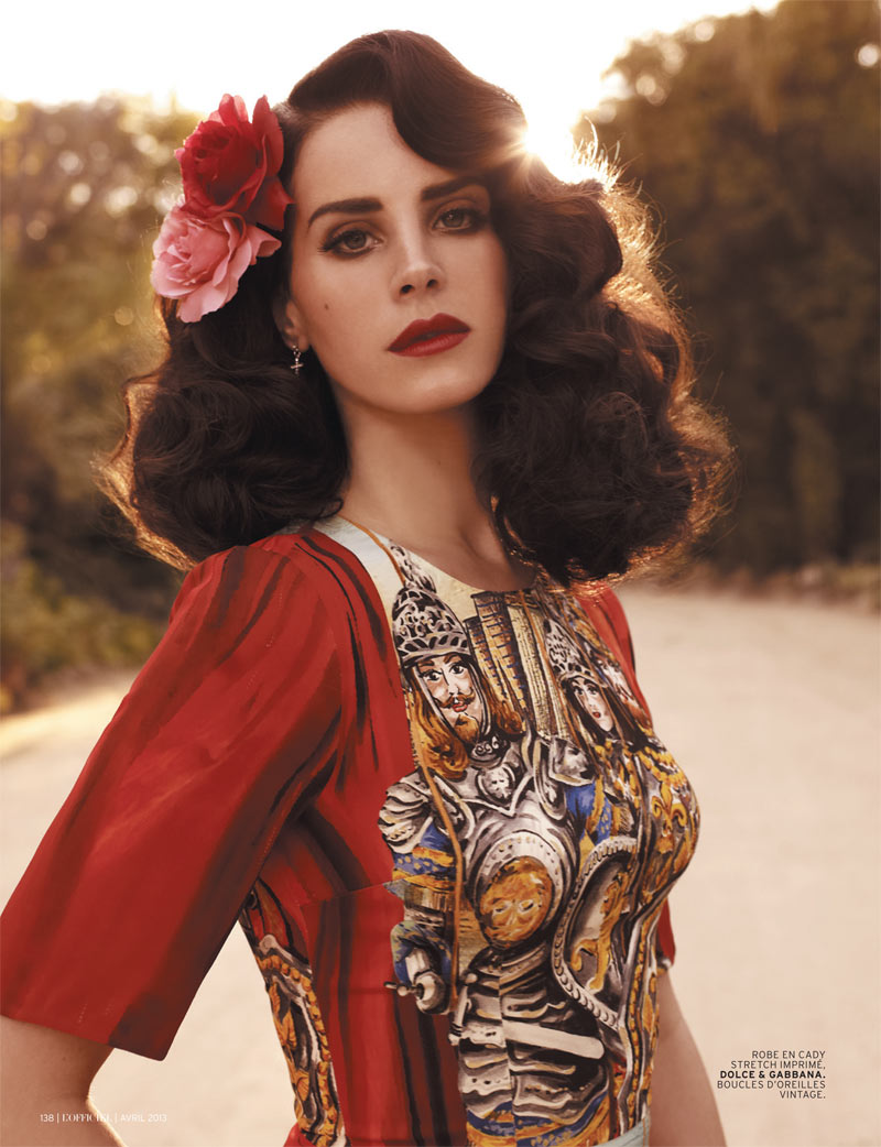 LanaDelReyLofficiel5 Lana Del Rey Gets Romantic for LOfficiel Paris April 2013 Cover Shoot