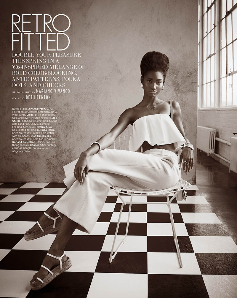 MelodieMonroseElle1 Melodie Monrose is 60s Glam for Mariano Vivanco in Elle US April 2013 