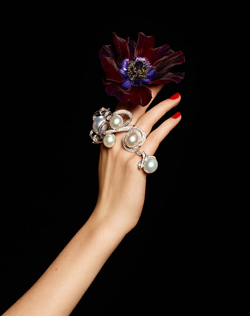 Pearls diamonds and flowers 6 Lisette Gets Clad in Flowers and Gems for Madame Figaro by Gyslain Yarhi 