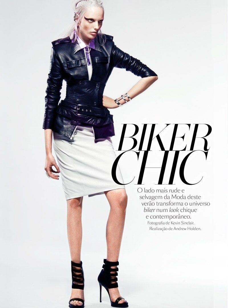 chrystal copland vogue portugal1 Chrystal Copland is Biker Chic for Kevin Sinclair In Vogue Portugal April 2013  