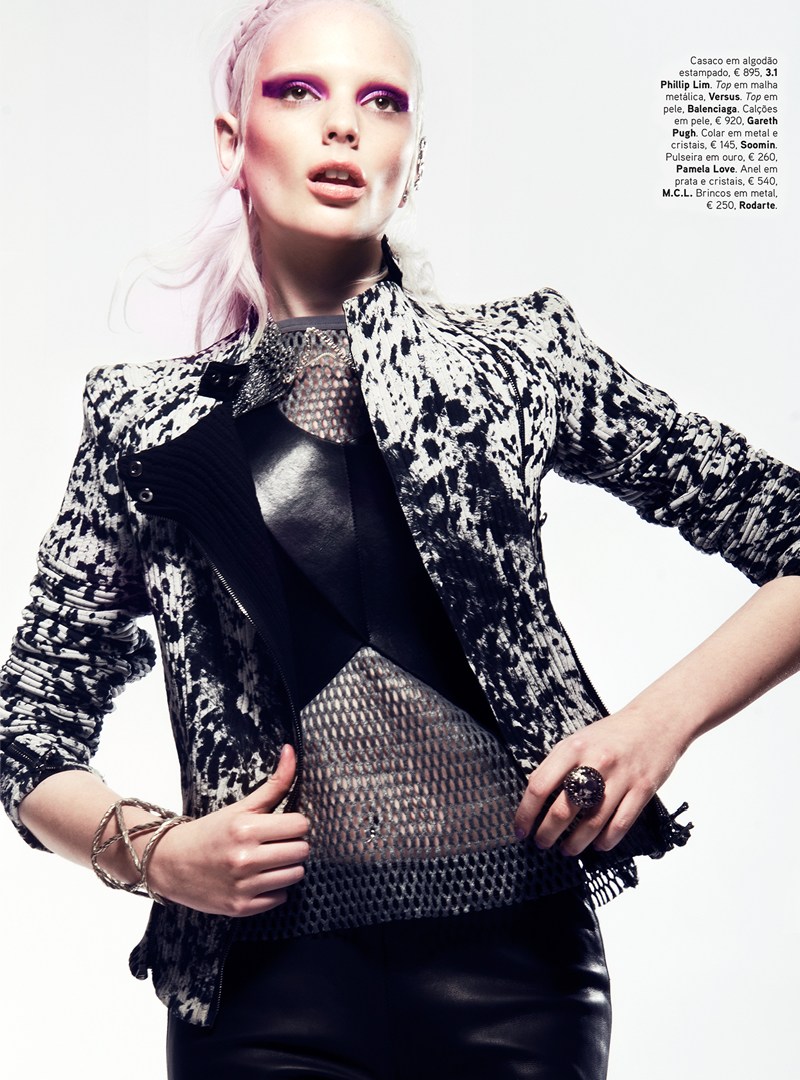 chrystal copland vogue portugal5 Chrystal Copland is Biker Chic for Kevin Sinclair In Vogue Portugal April 2013  