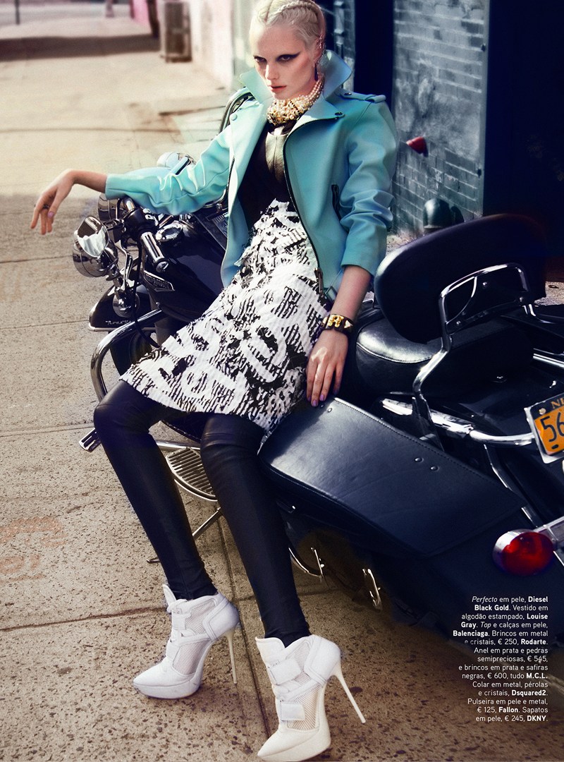 chrystal copland vogue portugal6 Chrystal Copland is Biker Chic for Kevin Sinclair In Vogue Portugal April 2013  