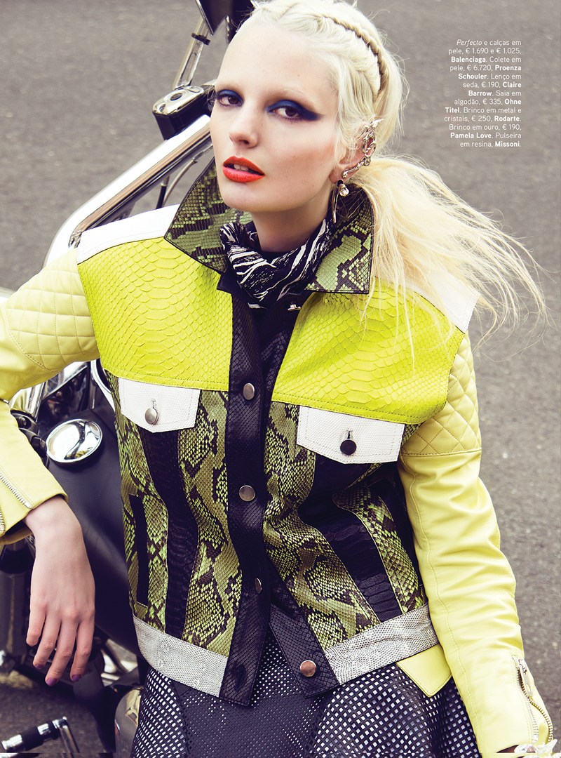 chrystal copland vogue portugal7 Chrystal Copland is Biker Chic for Kevin Sinclair In Vogue Portugal April 2013  