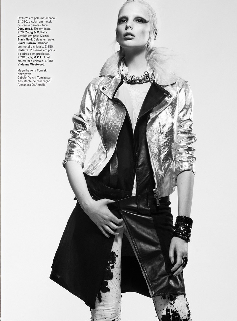 chrystal copland vogue portugal8 Chrystal Copland is Biker Chic for Kevin Sinclair In Vogue Portugal April 2013  