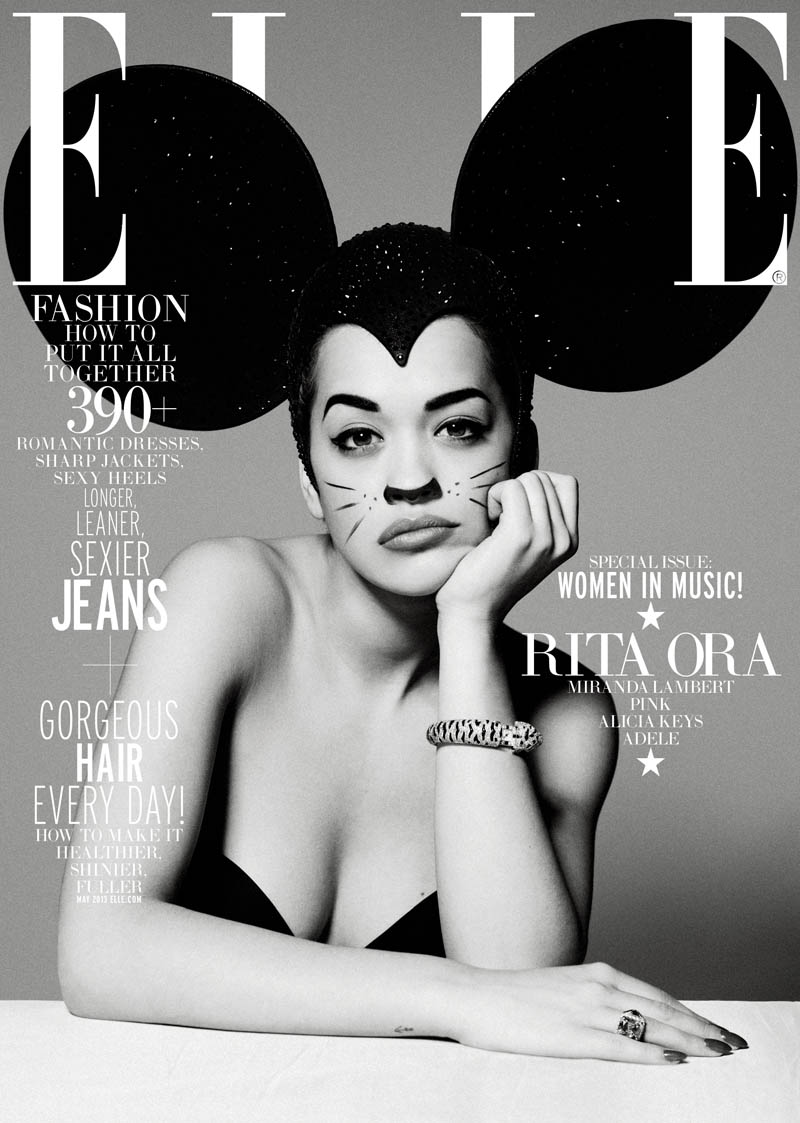 ELLE WIM May Rita Ora subcover 2 Rita Ora Gets Glam for Elle US May 2013 by Thomas Whiteside
