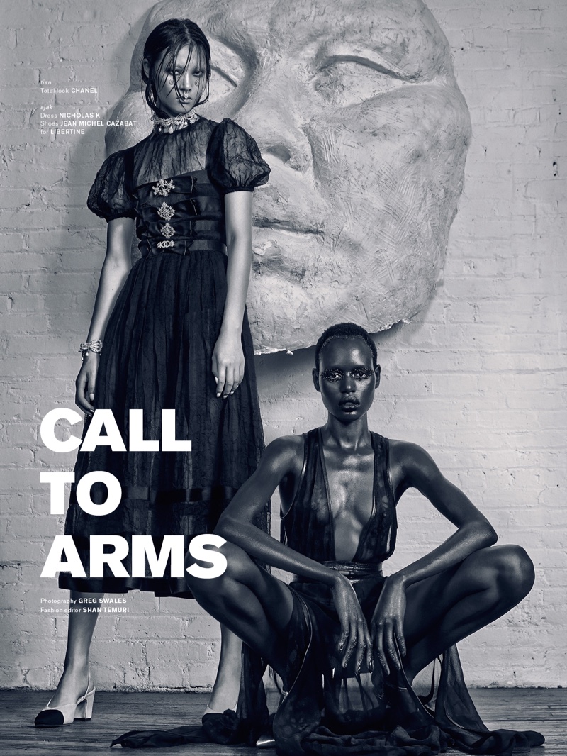 Tian Yi and Ajak Deng pose for Archetype #4