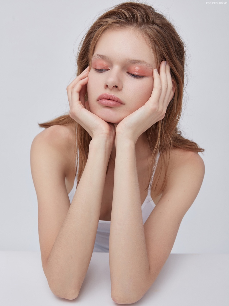 Sveta Matiu wears pink eyeshadow in the beauty shoot. Photo: Christopher Shintani