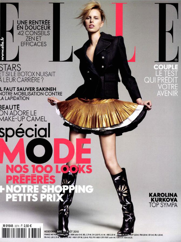 Elle France August 27, 2010 Cover | Karolina Kurkova by Jean-Baptiste ...