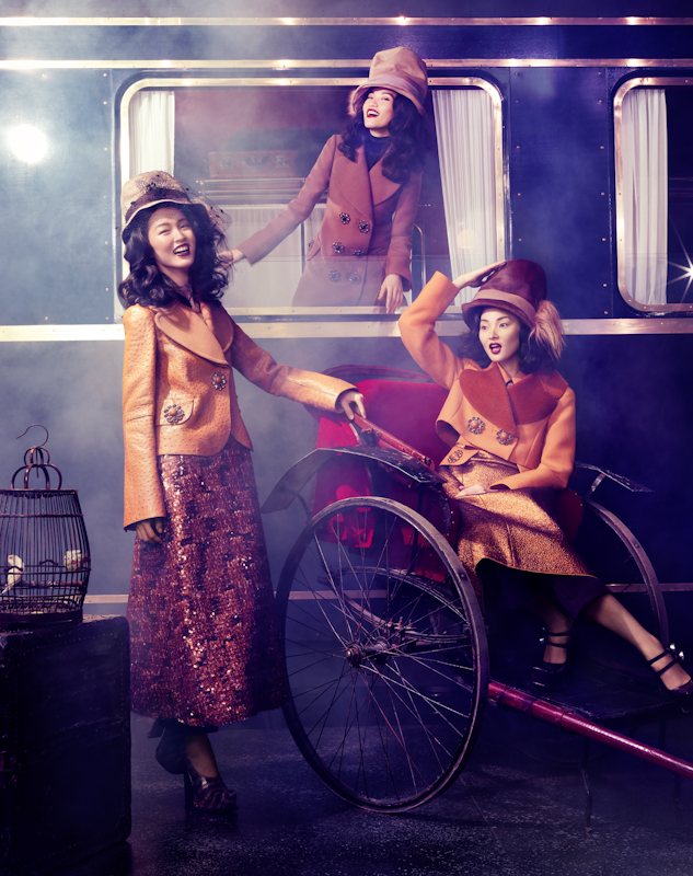 Tian Yi, Bonnie Chen, Miao Bin Si & Others Ride the Louis Vuitton Express  for Vogue China Collections F/W 2012 by Stockton Johnson – Fashion Gone  Rogue