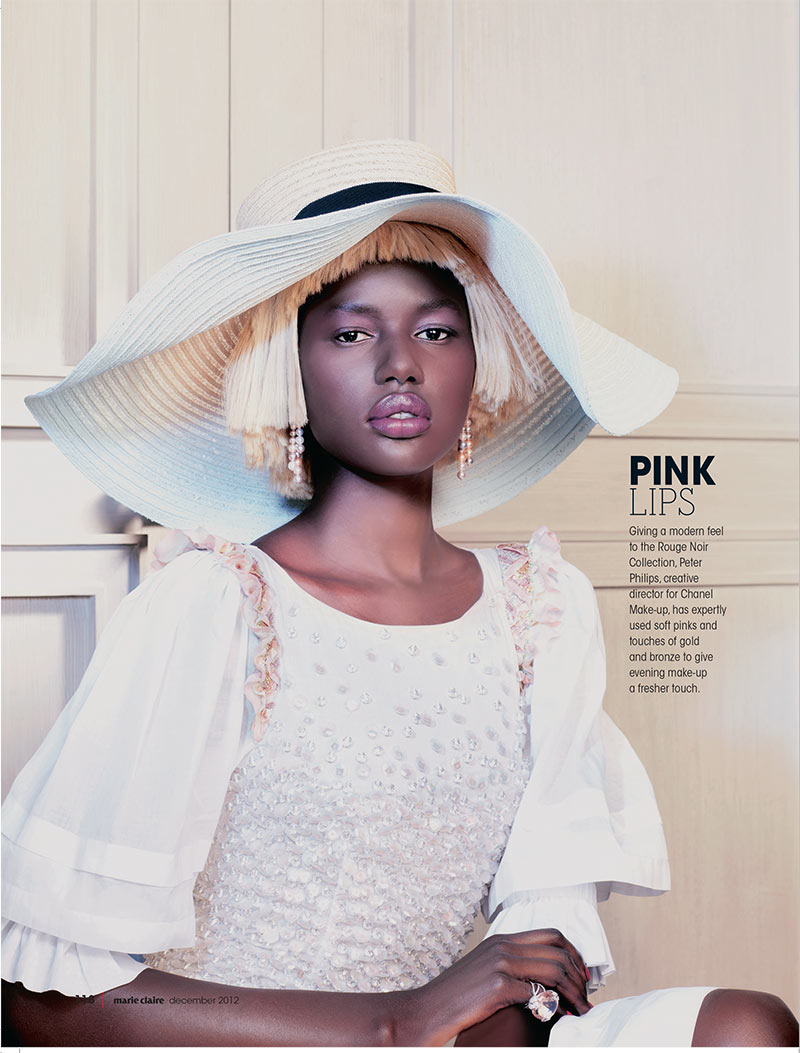 Ajak Deng Dons Chanel Beauty for Marie Claire South Africa's