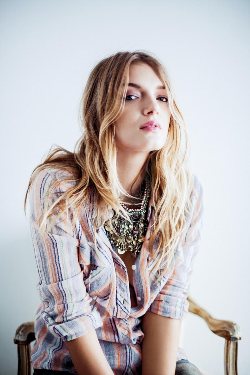 Lily Donaldson Poses for Free People's December Catalogue