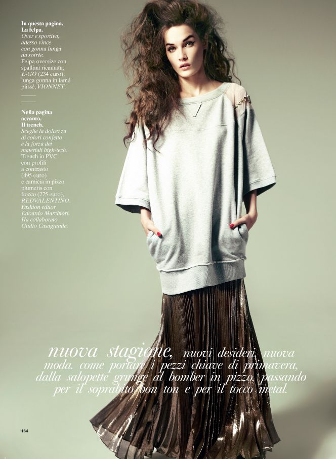 Jes Models Spring's Key Pieces for Glamour Italy February 2013