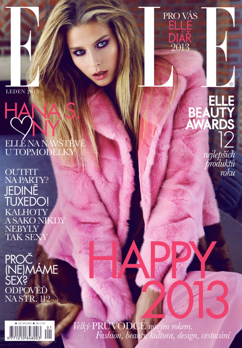 Hana Soukupova Sports Louis Vuitton for the January Cover Shoot of Elle Czech by Branislav Simoncik