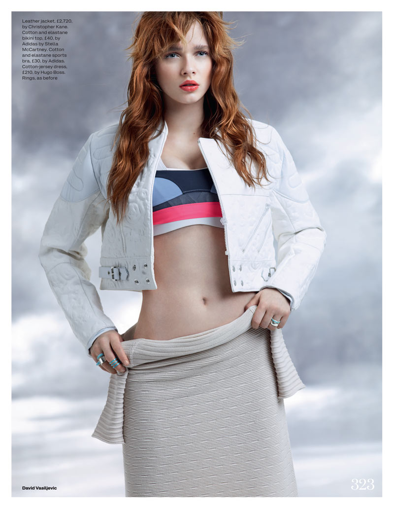 Beegee Margenyte Dons Sporty Style for Elle UK March 2013 by David Vasiljevic