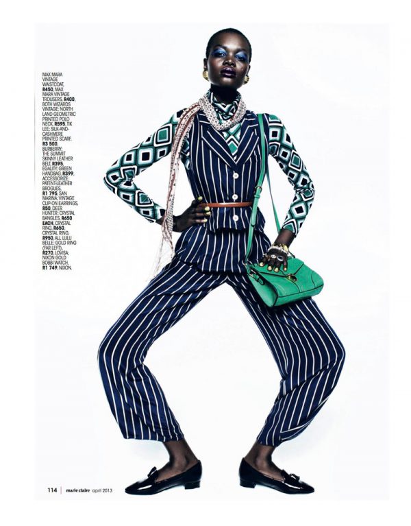 Aluad Deng Anei Suits Up for Marie Claire South Africa's April Issue ...