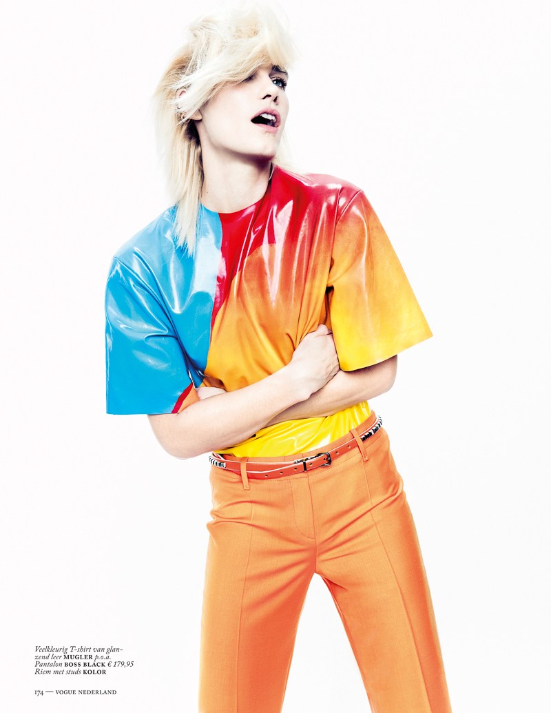 Delfine Bafort Dons Vibrant Hues for Vogue Netherlands' March Issue by Marc de Groot