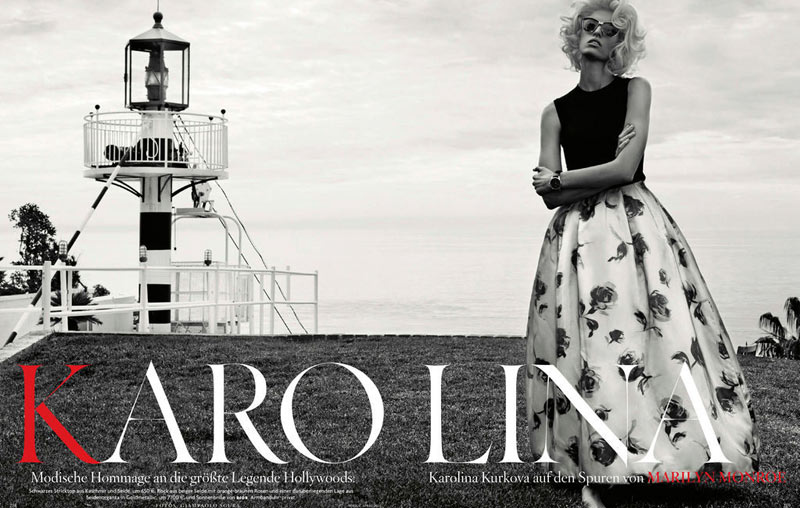 Karolina Kurkova is Retro Chic for Vogue Germany's April Issue by Giampaolo Sgura