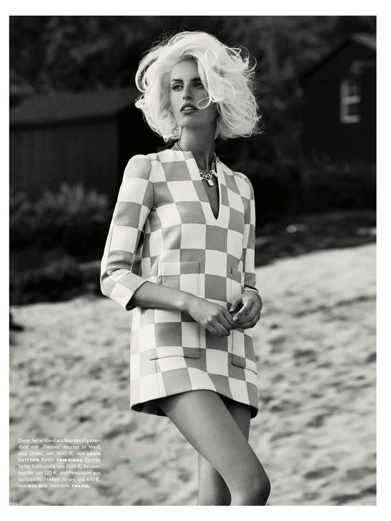Karolina Kurkova is Retro Chic for Vogue Germany's April Issue by Giampaolo Sgura