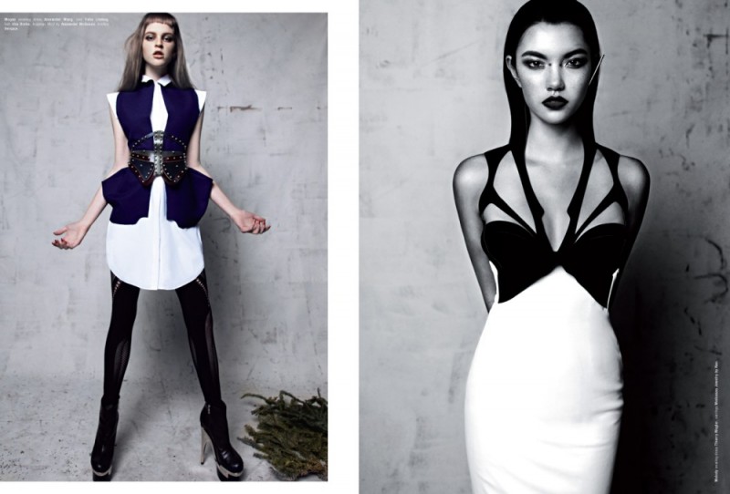 Megan and Melody Wear Structured Fashion in Kurv Magazine by Eliot & Erick