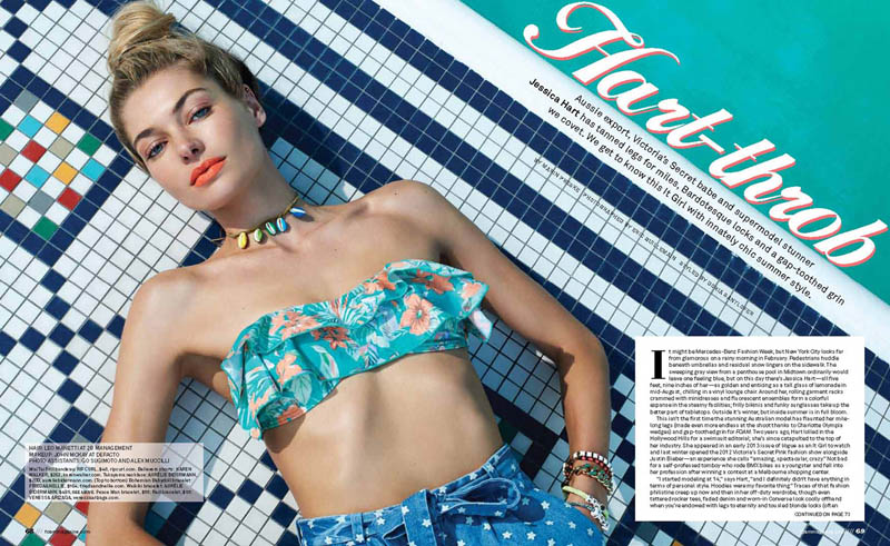 Jessica Hart Poses Poolside for Eric Guillemain in Foam's June 2013 Cover Shoot