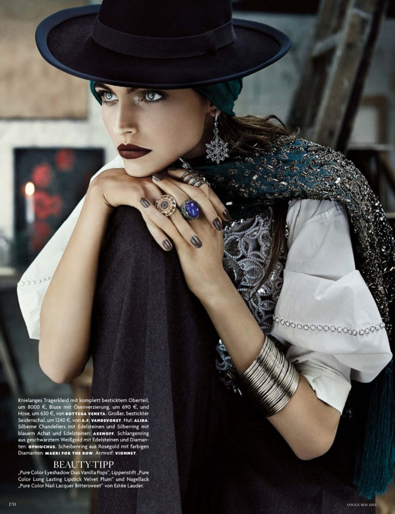 Karlina Caune Dons Folk Fashion for Vogue Germany May 2013 by Giampaolo Sgura