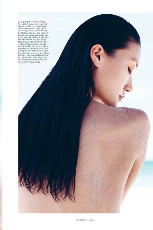 Lina Zhang is Sunkissed for Elle Vietnam July 2013 by Stockton Johnson
