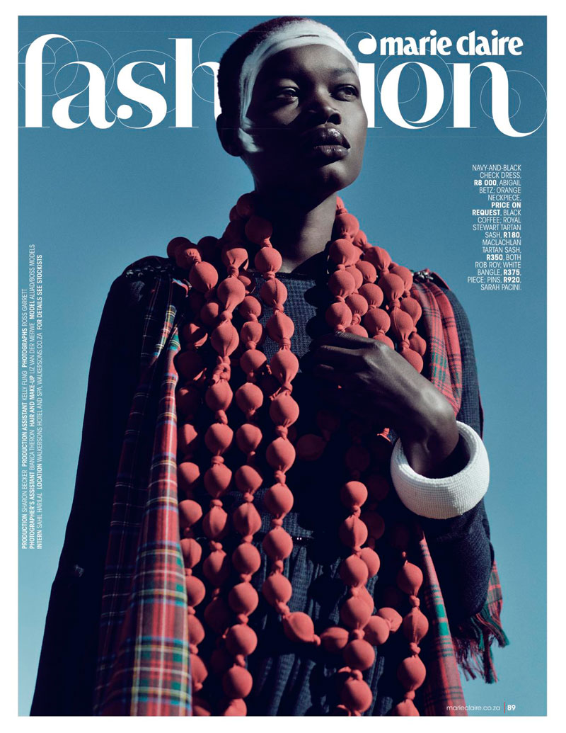 Aluad Deng Anei Sports Tartans and Plaids for Marie Claire South Africa