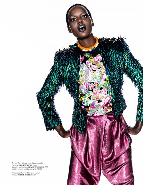 Ajak Deng Models Fall Brights for Vogue Netherlands by Marc de Groot ...