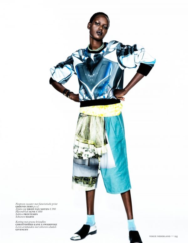 Ajak Deng Models Fall Brights for Vogue Netherlands by Marc de Groot ...