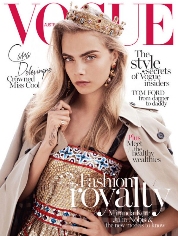 Cara Delevingne Wears the Crown for Vogue Australia's October 2013 ...