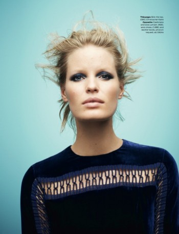 Caroline Winberg Dons Navy Looks for Elle UK by David Vasiljevic ...