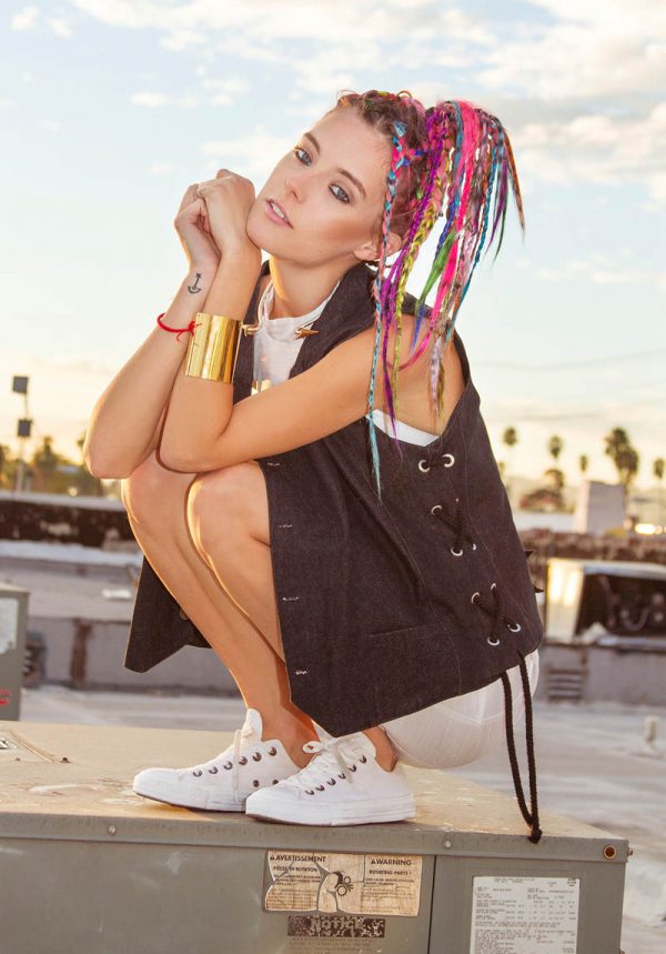 Chloe Norgaard Rocks Colorful Braids for Nylon Mexico by Andrew