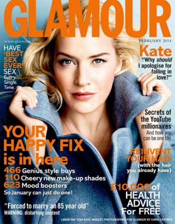 Kate Winslet Graces Glamour UK February 2014 Cover by Chris Craymer ...