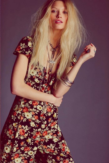 Hana Jirickova Models Floral Prints for Free People Shoot