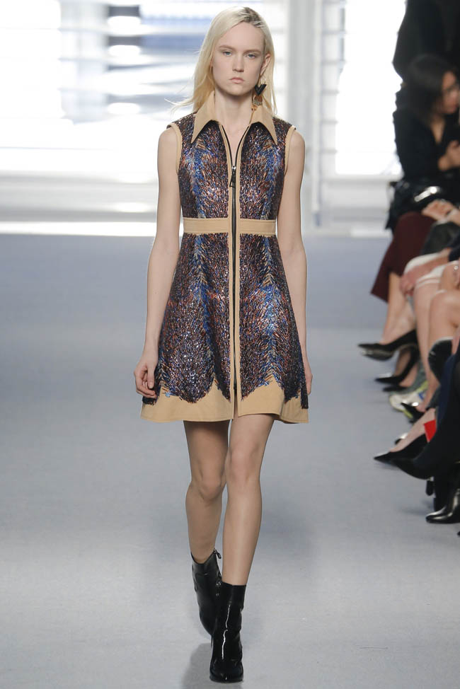 Louis Vuitton Dress - Fall 2014 Runway - Yellow and Green, Quilted Boucle,  Leather at 1stDibs