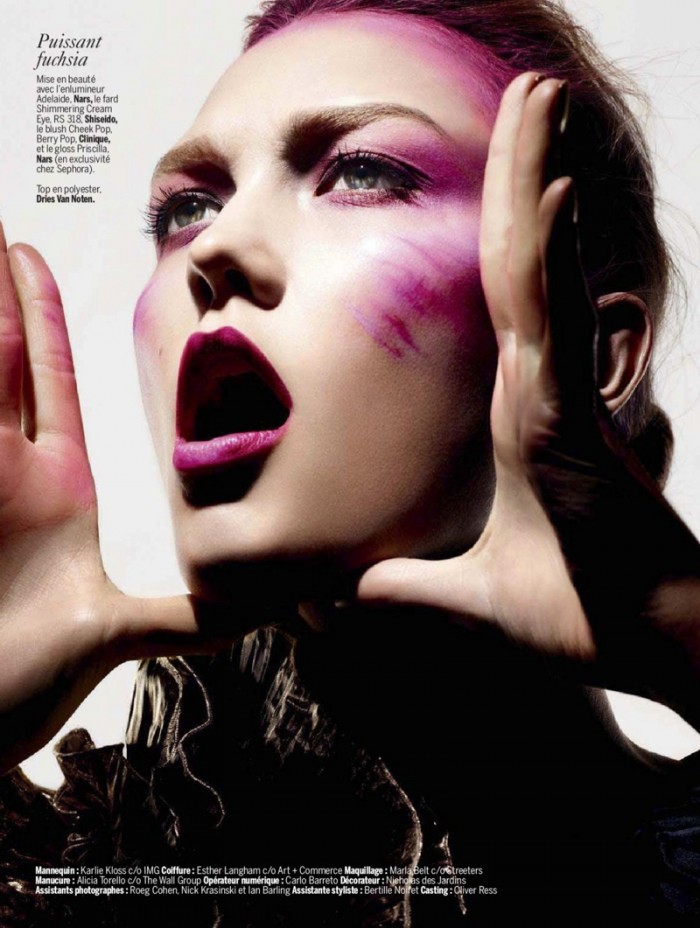Karlie Kloss Gets Painted for Ben Hassett in L'Express Styles Shoot ...