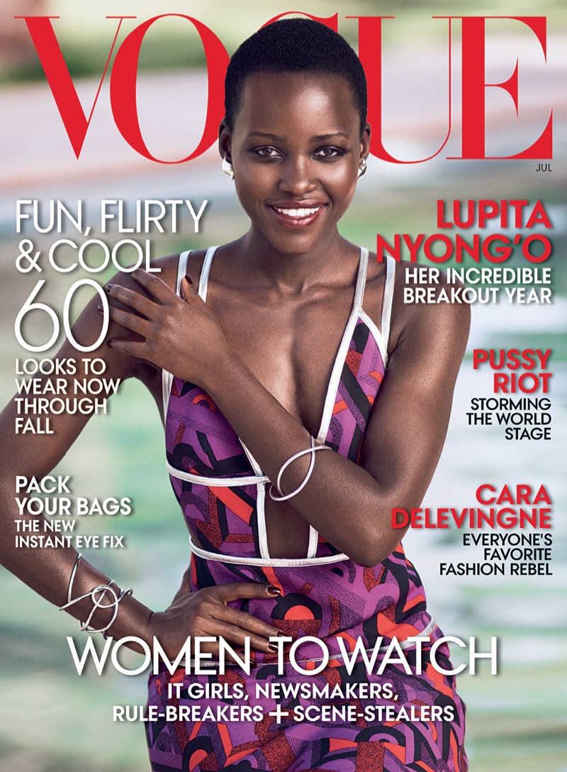 Lupita Nyong'o graces the July 2014 cover of Vogue; cementing her fashion plate status in the industry.