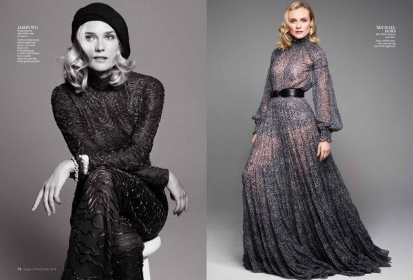 Diane Kruger Models Sequins, Ladylike Fashion for Feature in InStyle