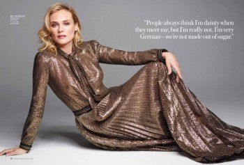 Diane Kruger Models Sequins, Ladylike Fashion For Feature In Instyle