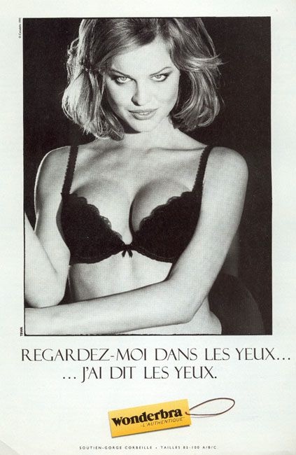 Eva Herzigova A2 Subway Poster Arena Magazine 90s Supermodel Hello Boys  Wonderbra Campaign Pin-up Model Published July 1999 