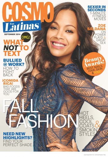 Zoe Saldana Rocks Futuristic Style in Cosmopolitan for Latinas Cover ...