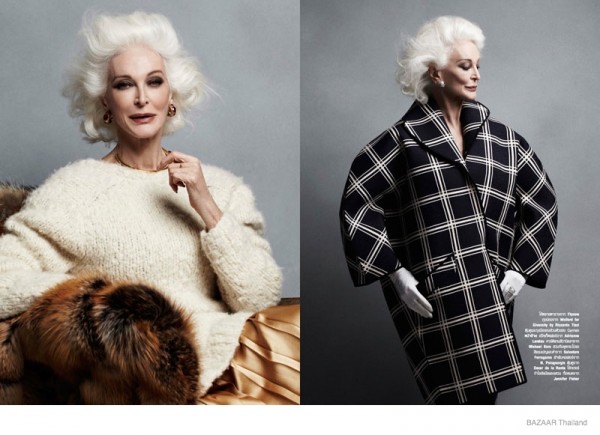 Carmen Dell'Orefice Stuns for BAZAAR Thailand 2014 Shoot