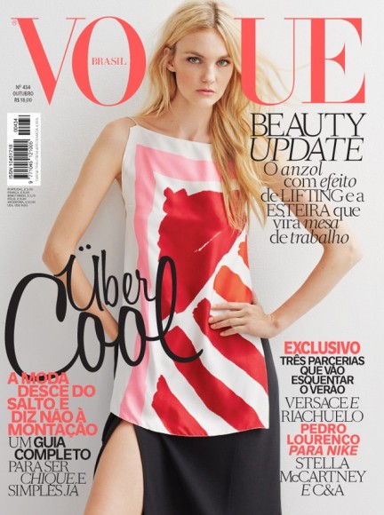Caroline Trentini Wears Dior Dress on Vogue Brazil October 2014 Cover ...